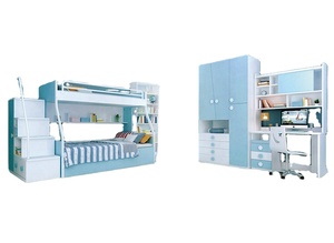 Muebles populares para jardín de infantes, camas para dormitorio de niños, litera de madera con marco mental con escritorio para niños y armario para dormitorio - Product Image 3