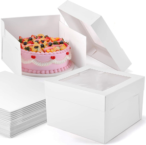 Tùy chỉnh màu trắng sinh nhật của bao bì quà tặng bánh cookie bánh tráng miệng hộp 12x12x5 inch màu trắng - Product Image 5