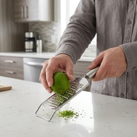 Anti-roest metalen rasp met antislip handvat en materiaalbescherming voor thuis koken