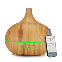 Diffuseur d'huiles essentielles ultrasonique à commande à distance, effet bois, 200 ml, pour la maison et l'hôtel