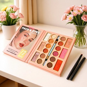 Paleta de Maquillaje Facial y de Ojos de 18 Colores, Paleta de Cosméticos en Forma de Libro con Sombras de Ojos Mate y Brillantes, Rubor, Iluminador y Color de Labios - Product Image 1