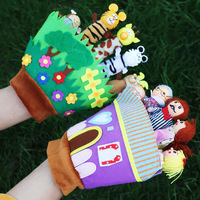YUCI sarung tangan boneka tangan hewan pertanian lapisan mewah lucu boneka hewan Cerita sarung tangan boneka hewan lucu
