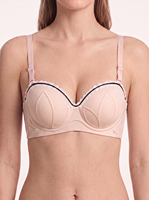 Nouveau Soutien-gorge Push-up 2026 à Motif Pétale de Lotus, Sans Armature, avec Bordure en Dentelle Noire à Rayures, Bretelles Réglables Multi-Aglets, Idéal pour le Quotidien