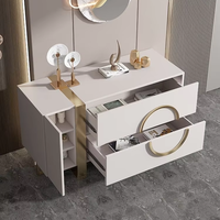Meuble de rangement moderne italien en acier inoxydable avec panneau en pierre, commode laquée de luxe légère à 3 tiroirs pour salon et maison