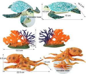 Set di Figure di Squali dell'Oceano Profondo da 9 Pollici con Mascella e Coda Mobili, Giocattolo Marino in Plastica - Product Image 5