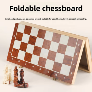 Conjunto de Xadrez Portátil de Madeira para Crianças com Peças Magnéticas, Tabuleiro Dobrável e Compartimentos de Armazenamento para Viagens, Escola e Negócios - Ecológico - Product Image 5