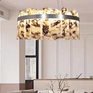 Nuovo <span class=keywords><strong>Lampadario</strong></span> Circolare di Lusso Francese con LED, Marmo Bianco ad Alta Luminosità per Illuminazione Sala da Pranzo - Product Image 3