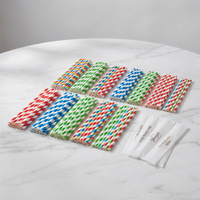 Pailles en papier BIOPOLY écologiques avec logo personnalisé, biodégradables, compostables, 200 mm, pour cafés modernes, restaurants, bars, fêtes, vente en gros