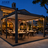Kommerzielle Aluminium-Lamellenpergola-Lösung mit Heizung und einziehbarem Dach für Restaurant-Hotel-Außenterrassen