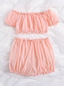 Pyjama sexy en tissu fin, 2 pièces, écologique, ODM - Product Image 2