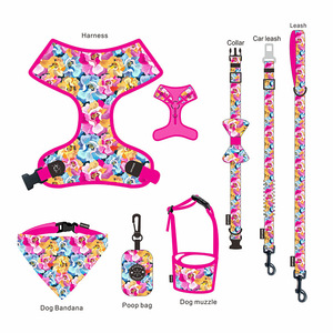 <b>Pet</b> <b>harness</b>, collar, and leash set, 7-piece set including dog leash, chain, muzzle, and <b>harness</b>; customizable. - Product Image 1