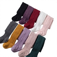 Leggings bébé en coton respirant printemps/automne, tricot torsadé texturé, couleur unie, collants au-dessus du genou, chaussettes polyvalentes haute performance pour