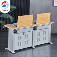 Bureau d'ordinateur rabattable avec coffre-fort, table de formation scolaire avec écran