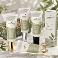 Tube en verre pour crème cosmétique, fabrication sur mesure, vente en gros, avec bouchon doré, pour emballage de lotion de soin de la peau, coffret cadeau, étiquette privée