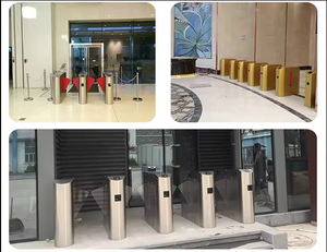 Thư Viện trường Tp rào cản cho người đi bộ SUS 304 chống Pinch turnstile thẻ RFID kiểm soát truy cập Flap cửa quay - Product Image 3