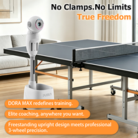 Robot de Tenis de Mesa Portátil Profesional PUSUN MAX, Entrenador Programable Totalmente Automático con Red Ajustable en 9 Ángulos de 30-90 Grados