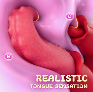 Vibromasseur sex-toys, jouets pour adultes pour femmes Vibromasseurs de poussée <span class=keywords><strong>Gode</strong></span> Rose Sex-toy avec 10 modes de léchage et de vibration, clitoris point G - Product Image 2