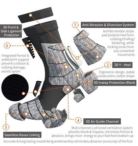جوارب مخصصة للرطوبة فتل طاقم ضغط المشي لمسافات طويلة العمل الحذاء الجوارب المضادة للتعب Coolmax الخيزران الرجال العمل الجوارب - Product Image 2