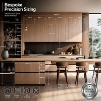 Lemari Dapur Stainless Steel Mewah Kabinet Dapur Modular Set Perabot Dapur Minimalis Kustom dengan Wastafel