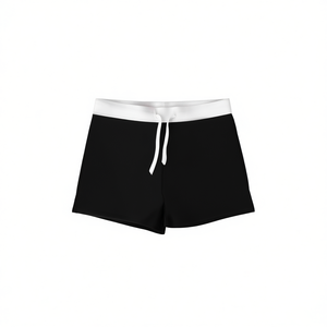 Pantaloncini da donna Buonic taglie forti neri blu navy con coulisse e vita elasticizzata, taglie grandi 48 50 52 54 56, abbigliamento casual - Product Image 1