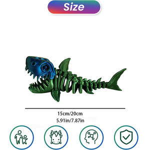 Prototype rapide personnalisé à prix réduit de haute qualité, service d'impression 3d Pla, jouets de décoration en os de requin - Product Image 3