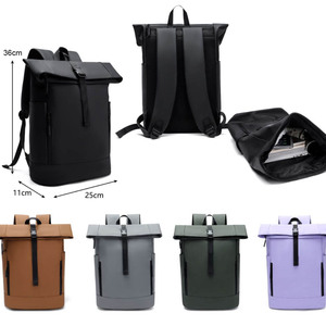 16" Large Waterproof <b>Backpack</b> men's roll top outdoor waterproof <b>laptop</b> <b>backpack</b> work commuting travel large capacity bag - Product Image 3