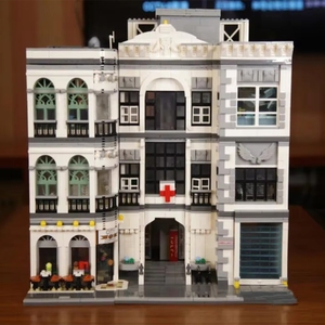 Jiestar 89135 Street View Expert Hospital Emergency Modular Assembly Square <span class=keywords><strong>Bank</strong></span> MOC Building Block Bricks Toys Set - Product Image 4