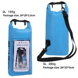 IPX-5 en PVC 2L sacs de rangement de plage à bandoulière étanches 2-en-<span class=keywords><strong>1</strong></span> pochette pour téléphone toutes saisons natation Rafting - Product Image 6