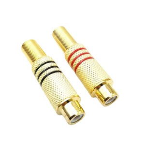 ขั้วต่อ RCA ตัวเมียชุบทองแบบเชื่อมต่อได้ ปลั๊ก AV สีแดงดำ อะแดปเตอร์สายสัญญาณเสียง - Product Image 2