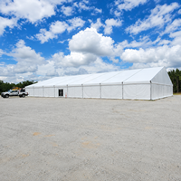 Tenda Gudang COSMOS Bentangan Lebar Rangka Aluminium Paduan Kain PVC Tahan Api Anti UV Penyimpanan Sementara Empat Musim