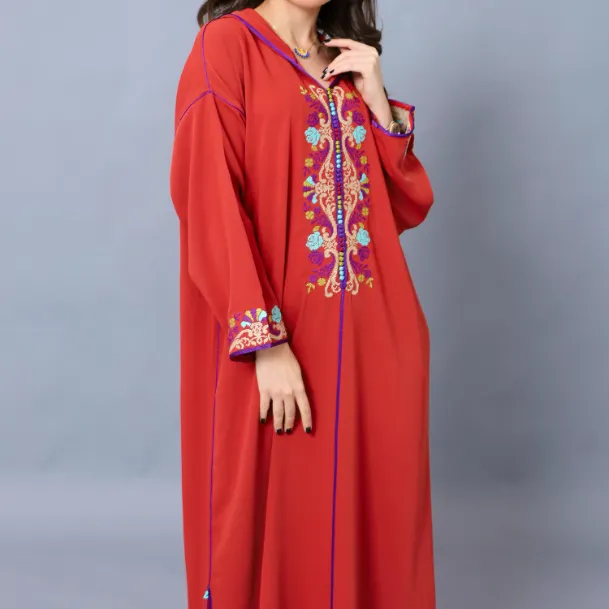 Vêtements islamiques robes musulmanes pour femmes Ramadan EID broderie florale de perles robe longue caftan de haute qualité