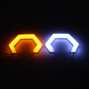 Para BMW, Oferta Especial, Luces Delanteras de Coche con Ojos de Ángel de Algodón de Doble Color Ámbar Blanco Amarillo, Halo LED DRL, Luz de Circulación Diurna Hexagonal, Retrofit - Product Image 1