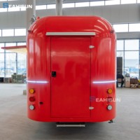 Camion de restauration mobile sur roues avec cuisine complète équipée pour la vente de café, hot-dogs et glaces