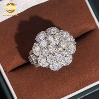 Vente en gros de bagues en argent sterling 925 avec moissanite, style halo, bijoux de mariage en vrac pour les bijouteries