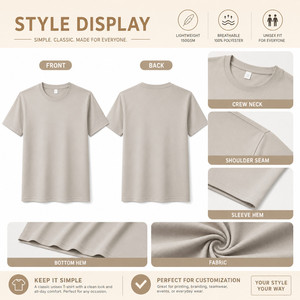 T-shirt unisexe à manches raglan anti-rides avec logo personnalisé, 100 % polyester, 150 GSM, séchage rapide, respirant, pour l'entraînement sportif (vente en gros) - Product Image 4