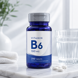 Vitamina <span class=keywords><strong>B6</strong></span> 100 <span class=keywords><strong>mg</strong></span> como Clorhidrato de Piridoxina en Tabletas, Suplemento Dietético OEM para la Nutrición Diaria de Adultos - Product Image 1