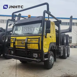 Sinotruk howo 6X6 6X4 8X4 כל גלגל כונן מארז יומן משאית עץ עץ מסגרת תחבורה משאית עם קרוואן מעמיסים