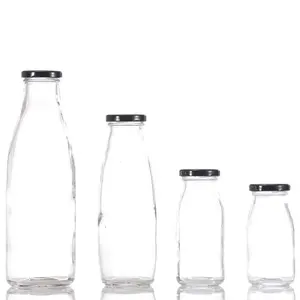 Hersteller auf Lager klar 1L Milch tee flasche Milch wasser flasche Glas milch flasche Großhandel stabile Qualität, kein Leck