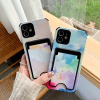 Nouvelle Arrivée Étui de Téléphone Portable en Cuir Coloré avec Fente pour Cartes d'Identité et de Crédit, Accessoires Coque Arrière pour iPhone 12 13 14 15 16 17 18 Pro Max
