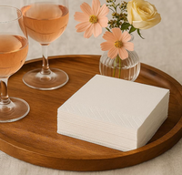 Serviettes de table jetables douces et absorbantes, 1 plis, en pâte de bois vierge, 4 plis, aspect lin, papier Airlaid, couleur personnalisée, logo sur sac
