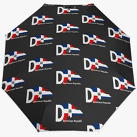 Bonito Paraguas con Diseño de la Bandera Nacional de República Dominicana, Resistente al Agua y al Sol, con Estampado de Emblema, Totalmente Automático