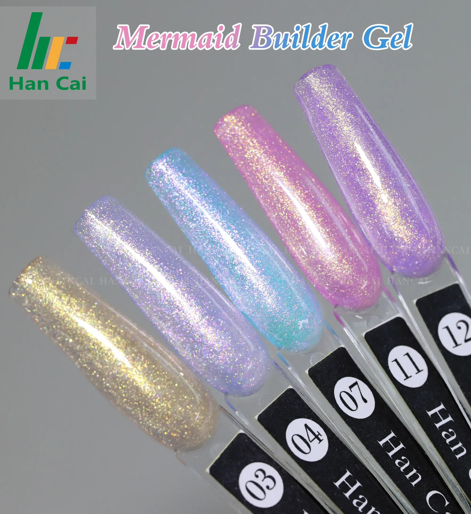 Groothandel Private Label Aurora Flash Nail Extension Gel Nagellak Lak Hoge Kwaliteit Zeemeermin Building Gel Polish