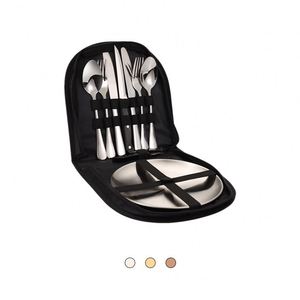 Juego de Cubiertos de Acero Inoxidable 410, Kit Portátil de Cuchillo, Tenedor y Cuchara de Metal para Acampar al Aire Libre y Uso Diario - Product Image 1