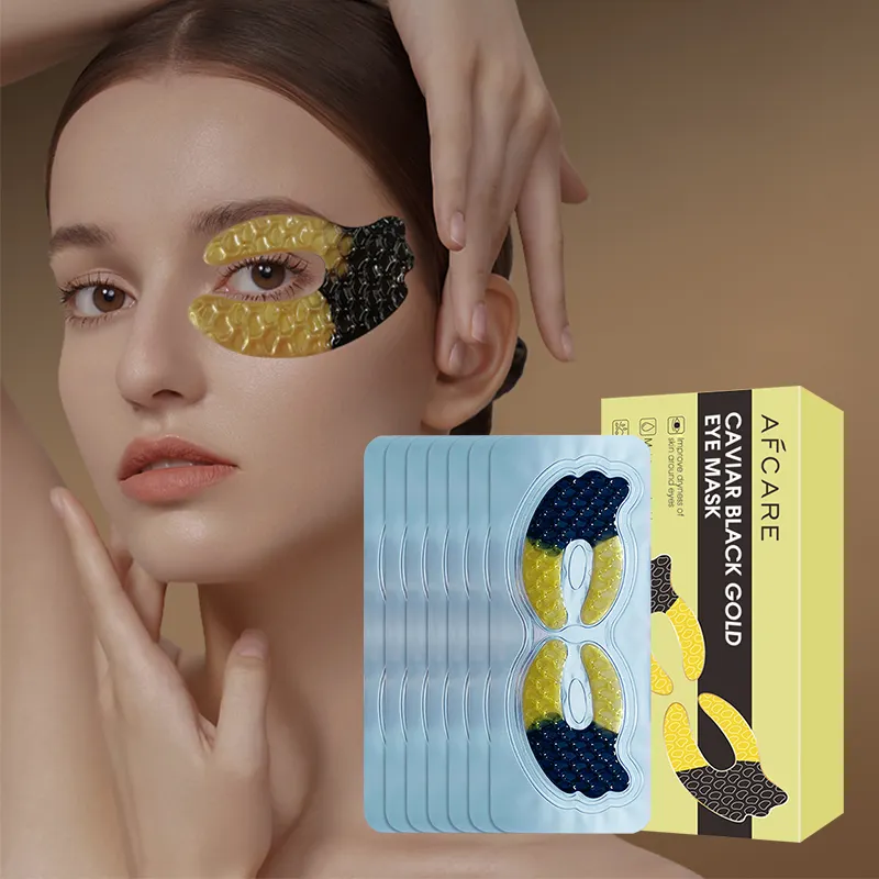 Penutup mata dengan Logo Paraben bebas mencerahkan & anti-bengkak dan Retinol & Vitamin C Caviar kolagen masker mata