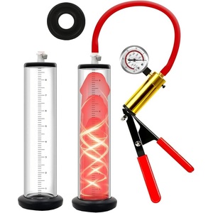 Manual <strong>Penis</strong> <strong>Pumps</strong> with Metal Handle Pressure Gauge Sex Toys Enlargers Cock <strong>Pump</strong> with Dial Vacuum <strong>Pump</strong> to Increase Penile Size - Product Image 1