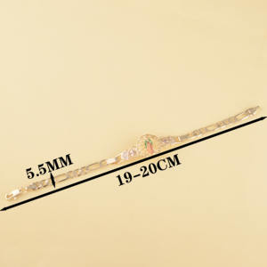 Braccialetti da Donna Placcati Oro Figaro della Madonna di Guadalupe, Gioielli Religiosi Tricolore 14K per Uomini e Donne, Pulsera En Oro - Product Image 2