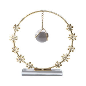 Mystic Arts Floral Wreath <b>Crystal</b> <b>Ball</b> Ornament Metal European Style Home Office Decor Gift 7144F - Product Image 5