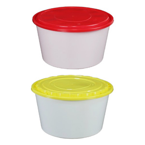 Round Plastic <b>Lunch</b> <b>Box</b> With Lid 4500ml Colored Transparent Takeout Container Fast Food Packaging - Product Image 1