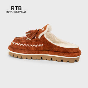 Zapatillas de Invierno Cálidas para Mujer, de Piel de Oveja Genuina, Forradas de Piel Real, Estilo Alpino, Suela Antideslizante y Duradera - Product Image 4