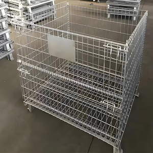 <span class=keywords><strong>Cage</strong></span> de stockage en treillis soudé en acier galvanisé, <span class=keywords><strong>cage</strong></span> d'entrepôt pliable, utilisation en intérieur, soudage, treillis - Product Image 2